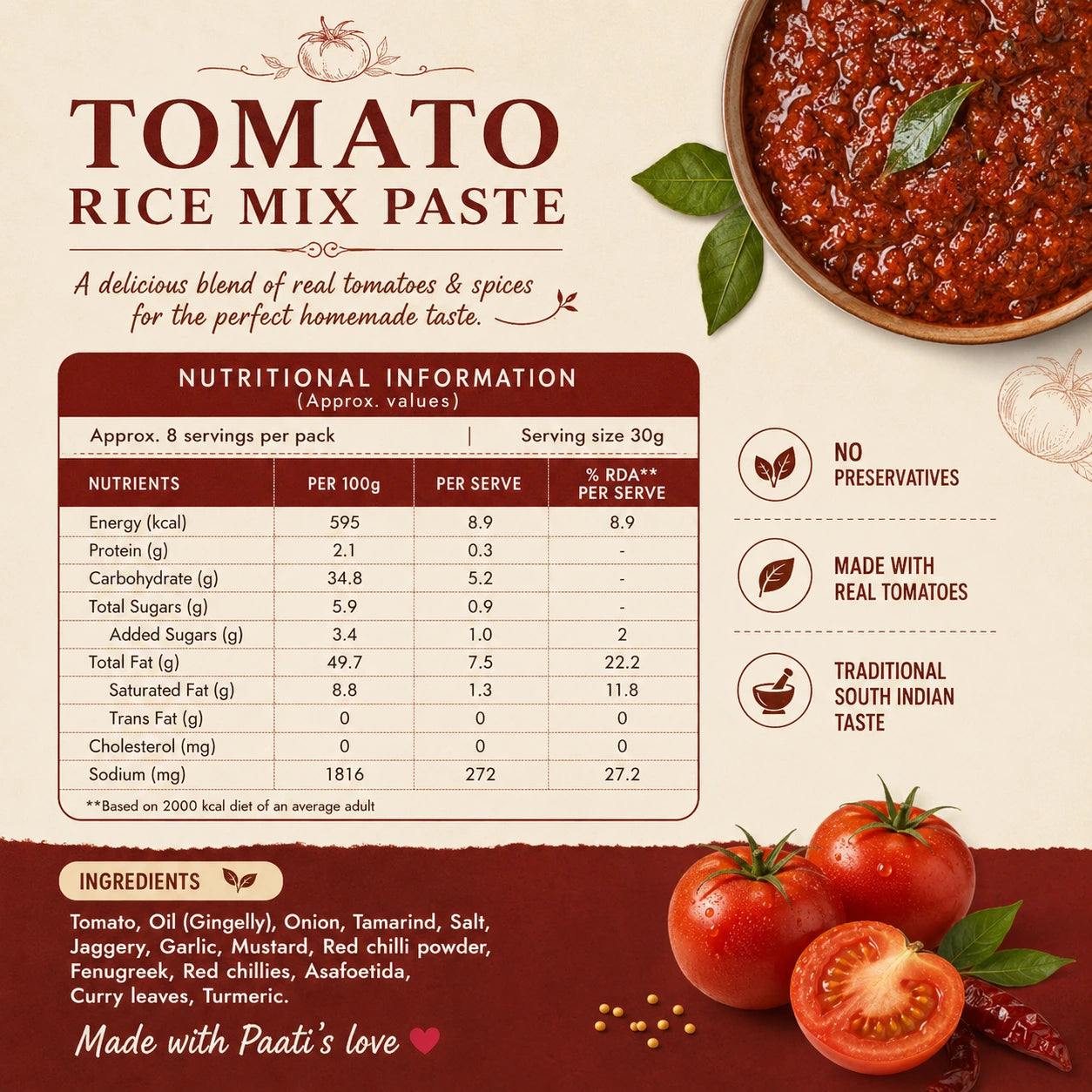 Tomato Rice Mix Paste (Ready in minutes)